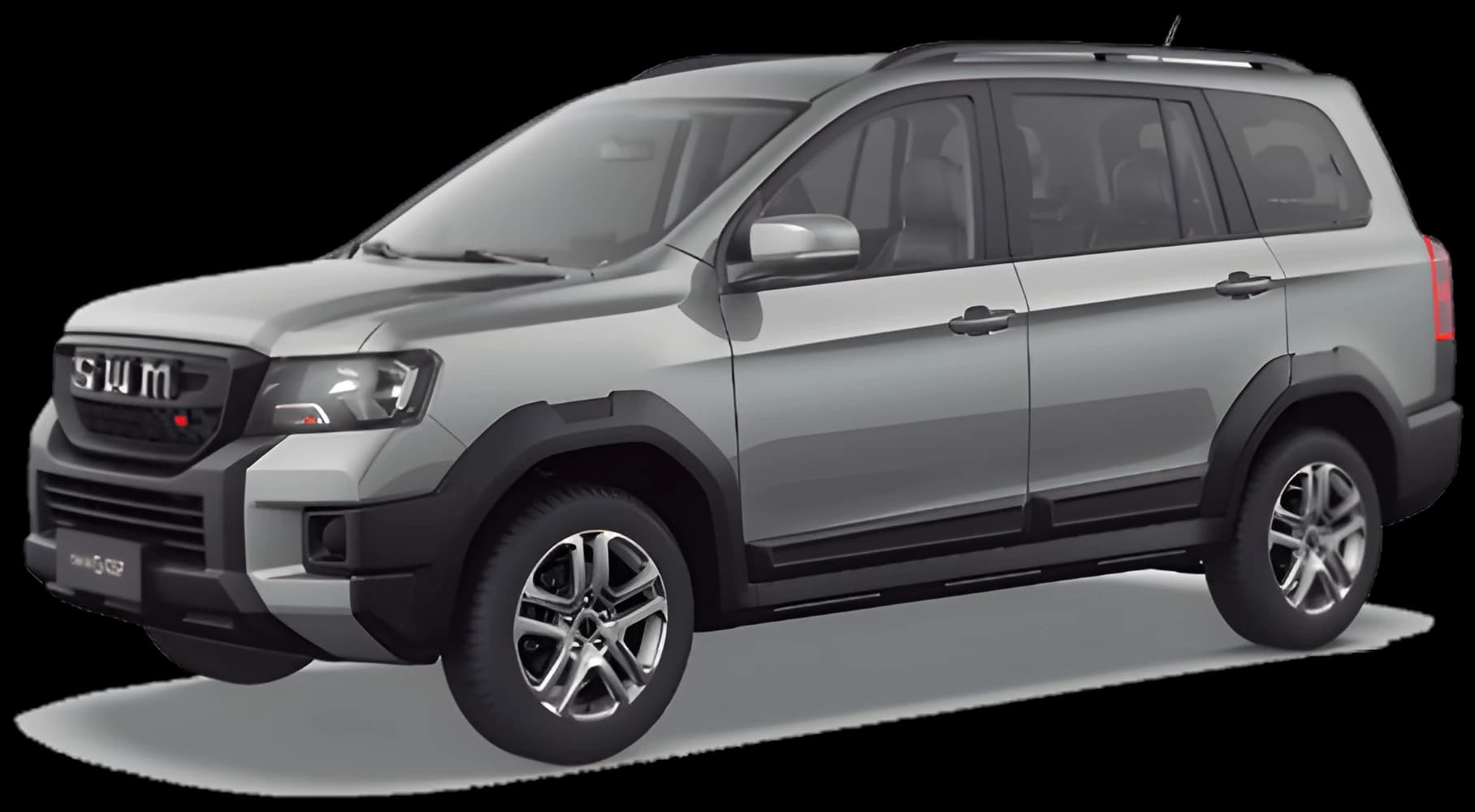 SWM G03F SUV gris, vista tres cuartos frontal